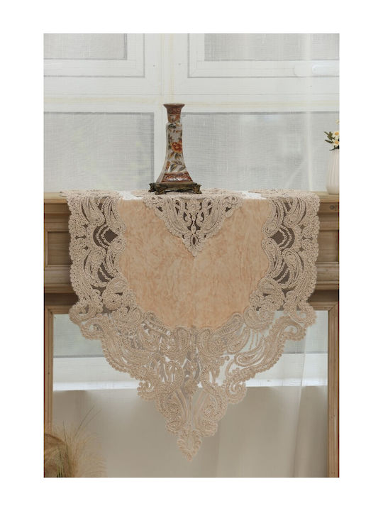Liolios Home Tablecloth Linen Lt Coffee 40x145cm
