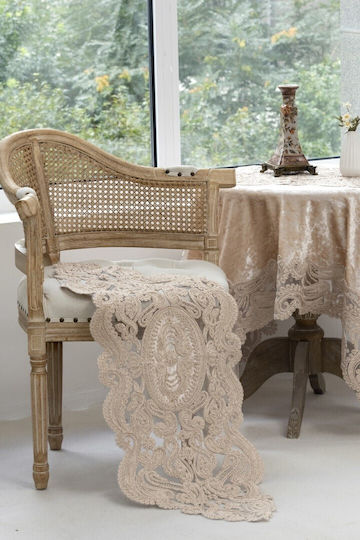 Liolios Home Tischtuch Leinen Lt Coffee 40x145cm