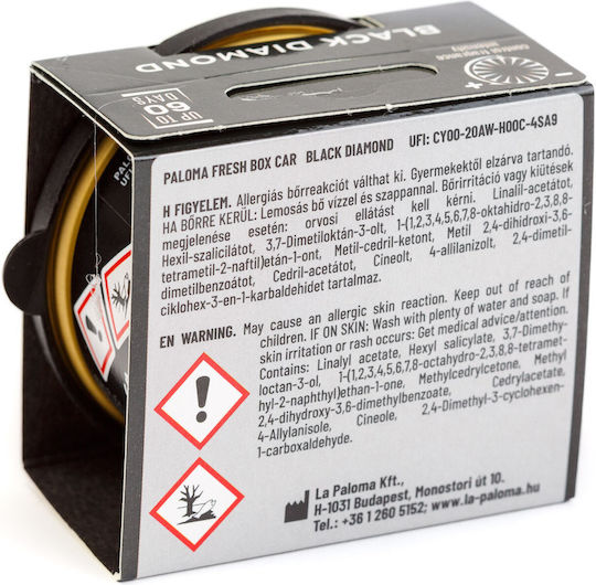 Paloma Fresh Box Negru Diamond Dezodorant Auto 25 G Suport Pahare