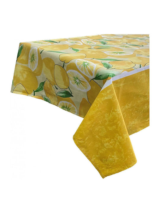 Linea Home Tablecloth Cotton Lemon Yellow 140x180cm