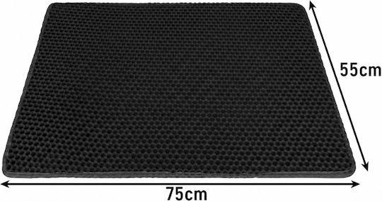 Covoraș De Litter Pentru Pisici Zola Xxl Dublu Tip Miere Anti-Alunecare Rezistent La Apă 75 X 55 Cm Negru