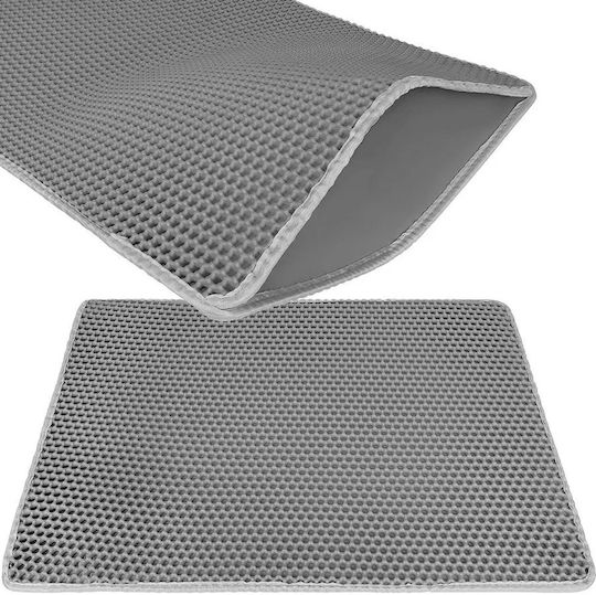 Covoraș De Litter Pentru Pisici Zola XXL Dublu Tip Plasă De Albine Antiderapant Impermeabil 75 X 55 Cm Gri