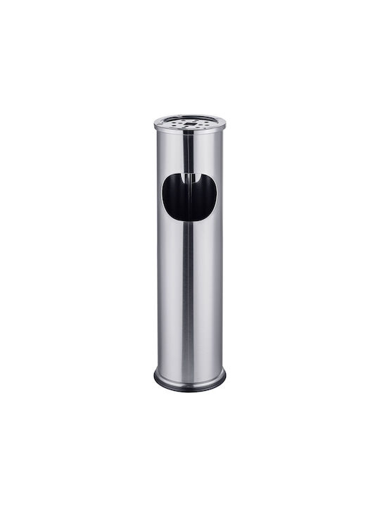 Relaxdays Floor Ashtray 8-liter Trash Bin Silver 56x15x15 Cm Relaxdays Floor Ashtray 8-liter Trash Bin Silver 56x15x15 Cm