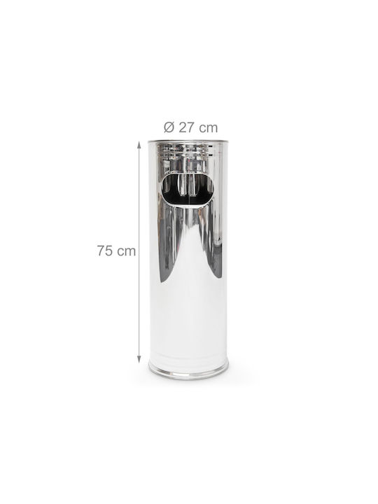 Cenușare Relaxdays Mari Pentru Exterior 75 Cm Oțel Inoxidabil 75x27x27 Cm Capacitate 43 L