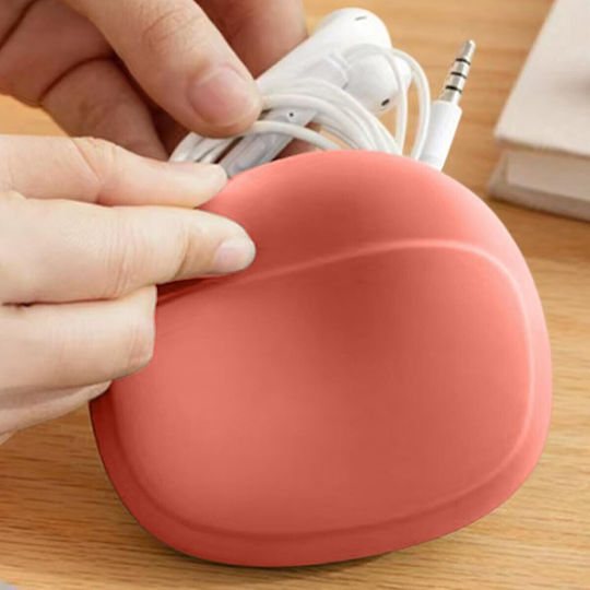 Husă Silicon Pentru Căști Alista Home Cabluri Portabilă 8.5 X 10 X 2 Cm Roșu Portocaliu