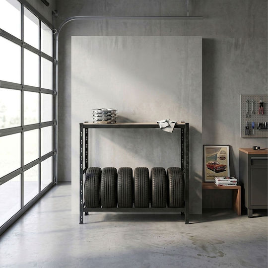 Relaxdays Suport Anvelope 6 Anvelope 110x120x40 Cm Metal Negru