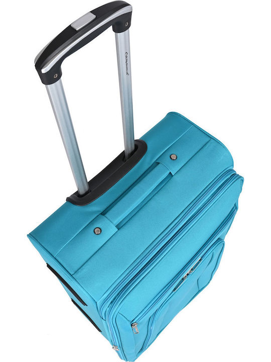 Diplomat Large The Quattre Collection Large Fabric Suitcase Aqua With 4 Wheels Height 78cm