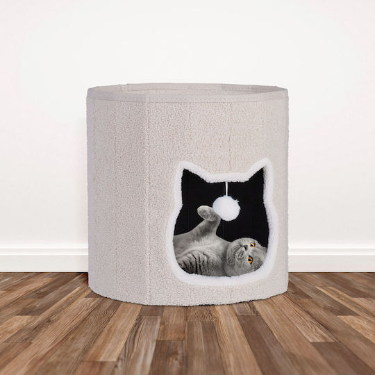 Relaxdays Katzenbett Beiges 40x39cm Hängendes Spielzeug Faltbar