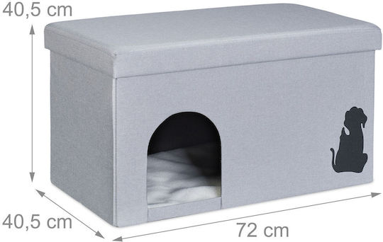 Relaxdays Bancă Cuib Pentru Animale Gri Negru Alb 40.5x72x40.5 Cm Capacitate 100 Kg Pliabil