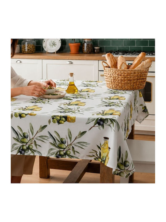 Pucioasa Baumwoll-Tischtuch Olive 120x160cm