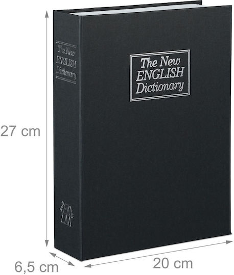Large Book-shaped Safe Relaxdays Red 27x20x6.5cm Lock 2 Keys