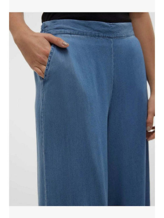 Bree Ψηλόμεσο Γυναικείο Jean Παντελόνι σε Wide Γραμμή Medium Blue Denim