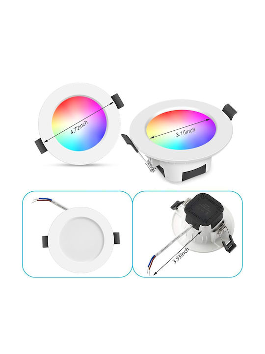 Φωτιστικά Led Οροφής 10 Τεμ Χωνευτά Rgbic Wifi 230v