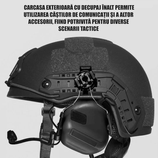 Fast Nij Iiia Ballistic Tactical Helmet Resistant To 9mm 357 Sig 44 Magnum Bullets High Cut Accessories Nvg Compatible Fast Rail 360° Adjustment System Ultra-resistant Aramid Material Size M Black