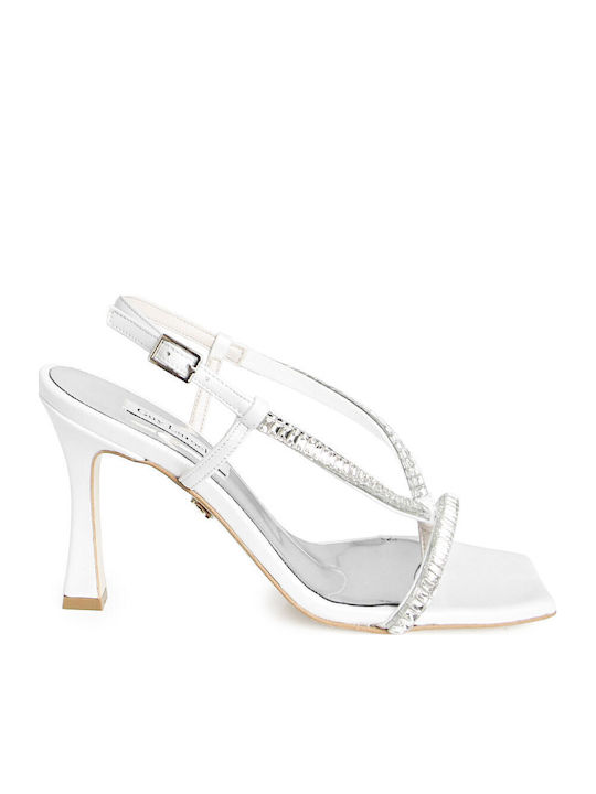 Damen Sandalen Aus Leder Weiß