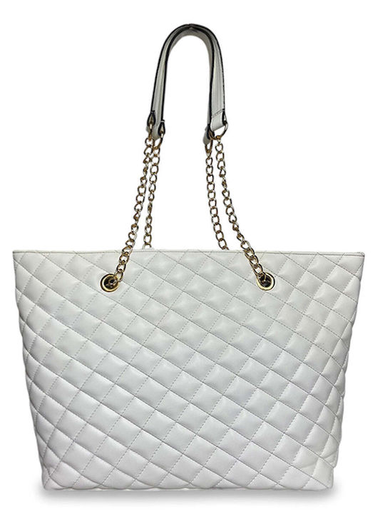 Γυναικεία Τσάντα Ώμου Quilted Λευκό