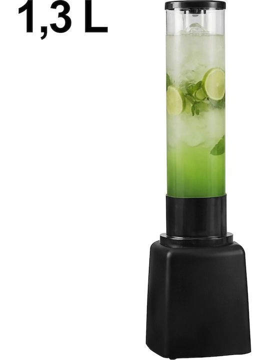 Dozator De Băuturi Cheffinger 1.3l Robinet Recipient Translucid Negru Transparent