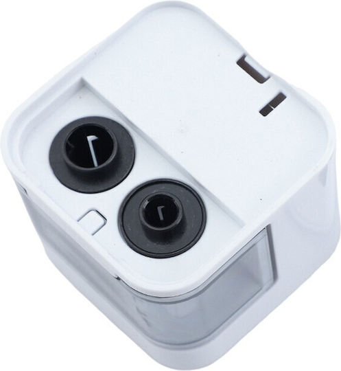 Dublu Ascuțitor Electric Usb Reîncărcabil Baterie 7x7x7 Cm Alb