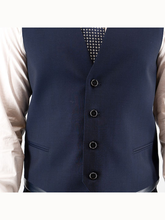 Winter Men's Suit with Vest Blue
