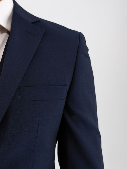 Winter Men's Suit with Vest Blue