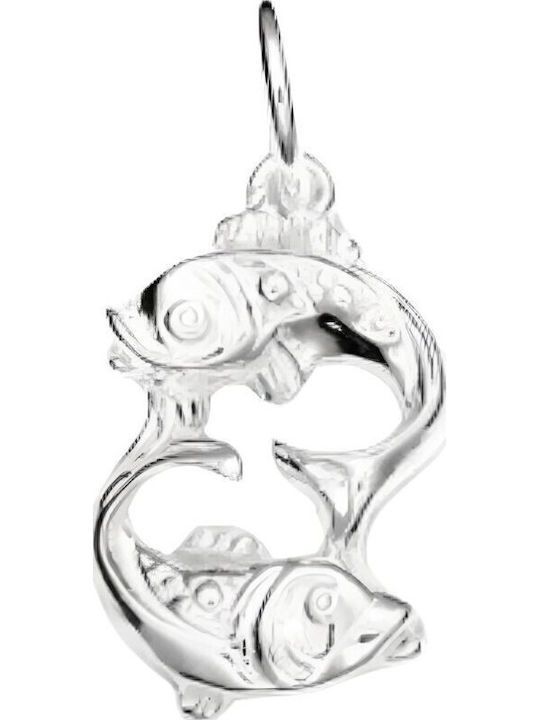Handy Kremling Charm Tierkreiszeichen Fische aus Silber