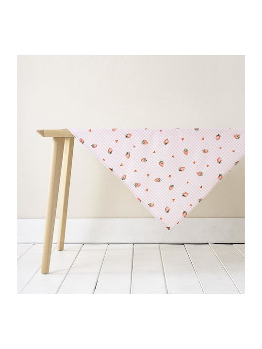 Nima Baumwollene Kariert Tischdecke Strawberry Love 85x85cm