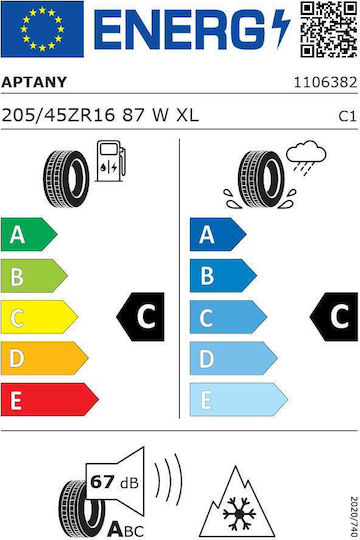 Aptany Rc501 Всесезонна Автомобилна Гума 205/45r16 87W/XL