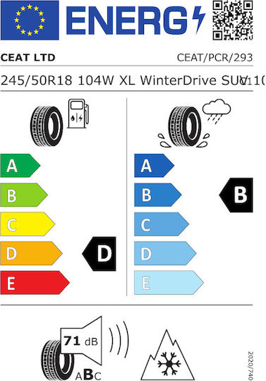 Ceat Winter Drive SUV Зимна Автомобилна Гума 245/50R18 104W/XL