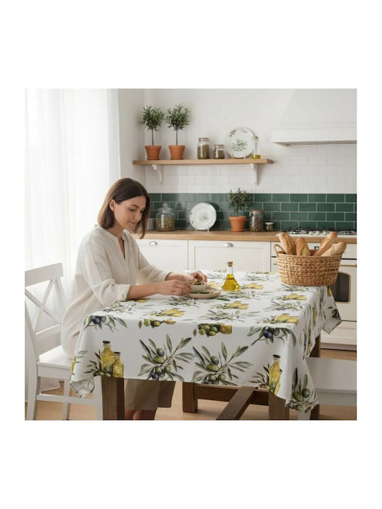 Pucioasa Măsuță Rotundă Bumbac Olive Φ140cm