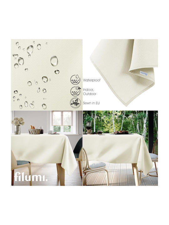 Filumi Τραπεζομάντηλο Αλέκιαστο Σετ Beige 140x200εκ.