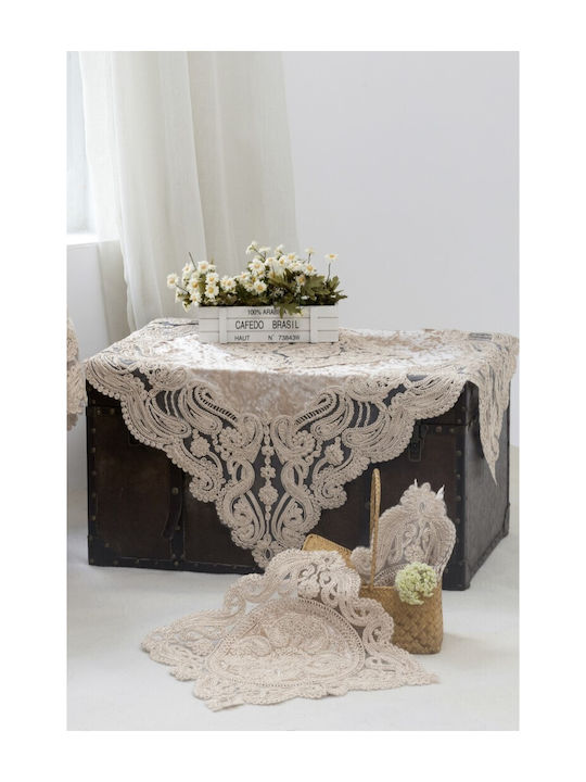Liolios Home Tischtuch Leinen Lt Coffee 85x85cm