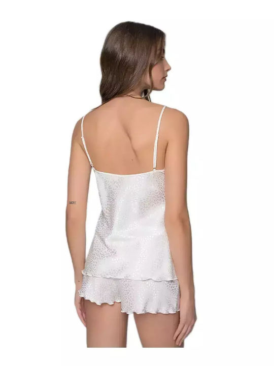 Milena by Paris Καλοκαιρινό Σατέν Νυφικό Babydoll Λευκό Milena by Paris Καλοκαιρινό Σατέν Νυφικό Babydoll Λευκό