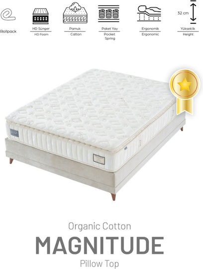 SteweHome Μονό Ανατομικό Στρώμα Διπλής Όψης 100x200x32cm με Ανεξάρτητα Ελατήρια