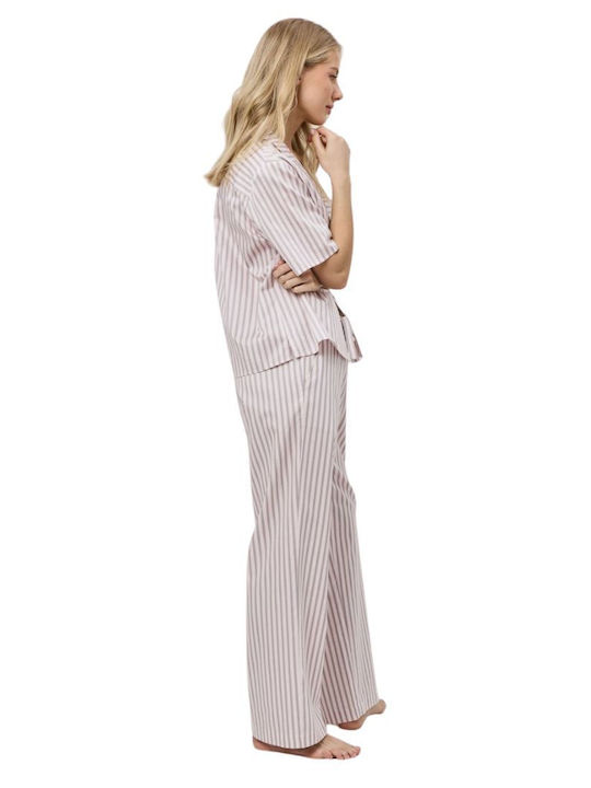Aruelle Summer Women's Cotton Pyjama Set Pale Pink