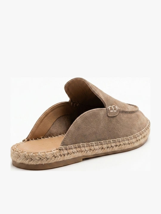 Leather Men's Espadrilles in Brown Colour