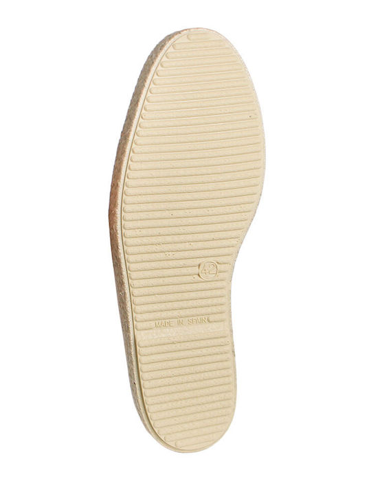 Leather Men's Espadrilles In Beige Colour