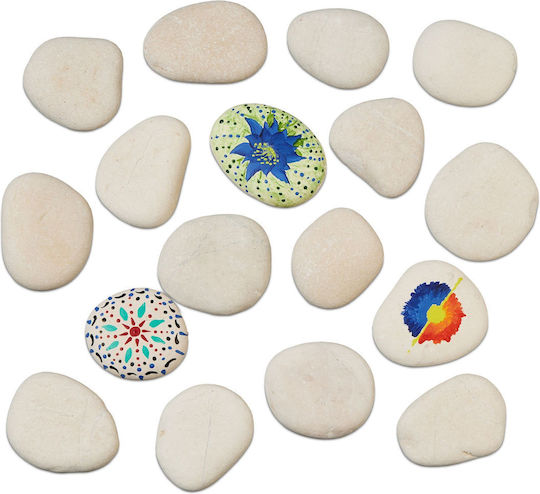 Decorative Stone Set Painting Relaxdays Light Gray 2 Kg 8x11cm