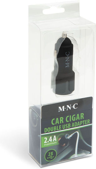 Încărcător Auto 2.4A cu Porturi 2xUSB Culoare Neagră