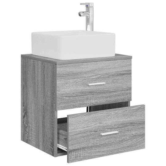 vidaXL Bathroom Vanity Unit with Sink L53xW34.5xH63cm Gray Sonoma