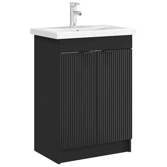 vidaXL Badezimmer Waschtisch-Einheit ohne Waschbecken M78.5xB37.5xH81cm Schwarz