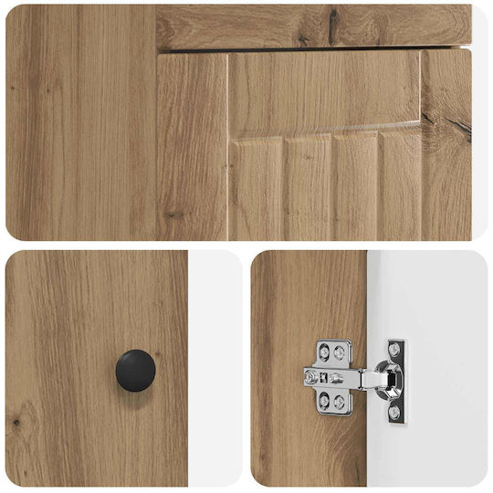 vidaXL Badezimmer Waschtisch-Einheit mit Waschbecken & Spiegel M42xB40xH84.5cm Braun