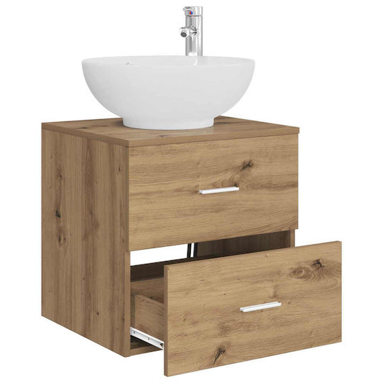 vidaXL Badezimmer Waschtisch-Einheit M49.5xB44.5xH66.5cm Eiche