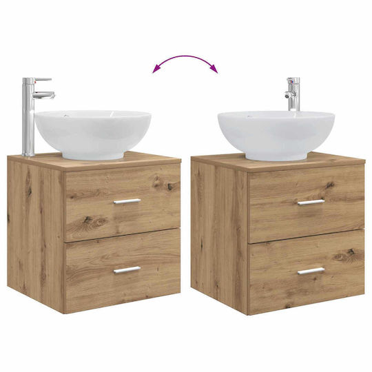 vidaXL Badezimmer Waschtisch-Einheit M49.5xB44.5xH66.5cm Eiche