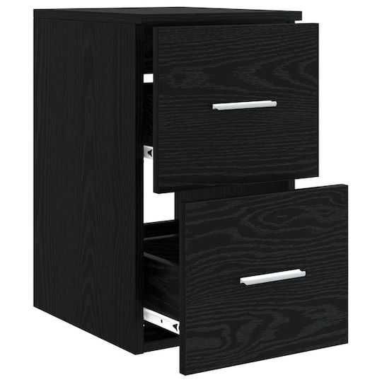 vidaXL Badezimmer Waschtisch-Einheit M30xB35xH50cm Schwarze Eiche