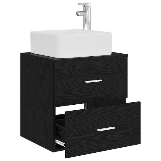 vidaXL Плот със Смесител М53xД34.5xВ63cm Черен Дъб