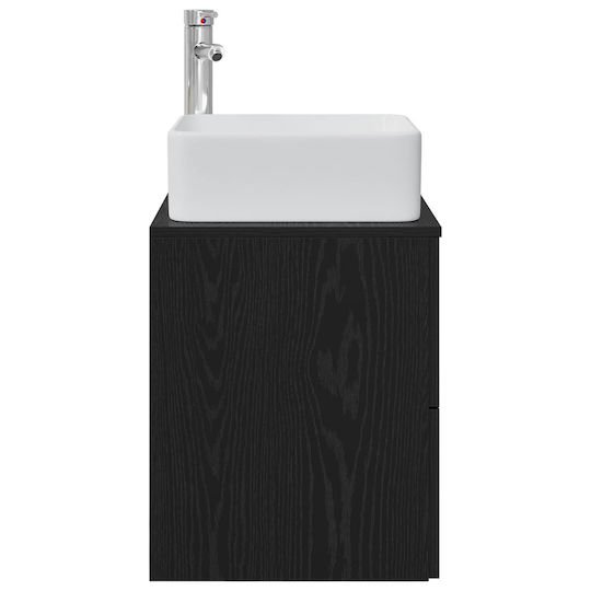 vidaXL Плот със Смесител М53xД34.5xВ63cm Черен Дъб