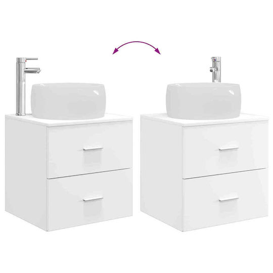 vidaXL Păg Bancă cu Lavoar M49.5xA44.5xÎ66cm Alb