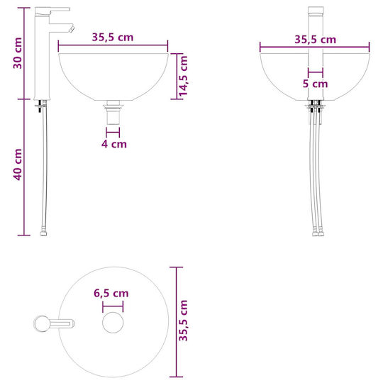 vidaXL Badezimmer Waschtisch-Einheit M49.5xB41xH64.5cm Weiß