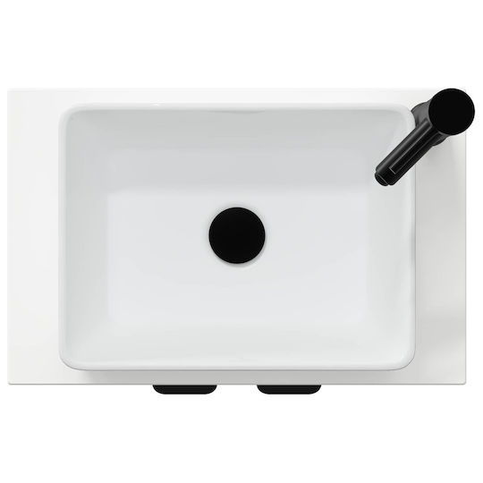vidaXL Păg Bancă cu Lavoar și Oglindă M54xA35xÎ83cm Alb
