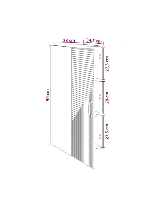 Καφέ 33x34.5x90εκ.